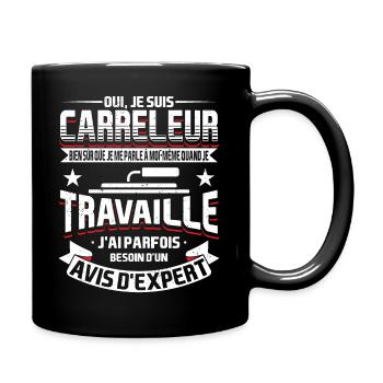 Carreleur de Carrelage Humour - Mug uni - noir - Droite