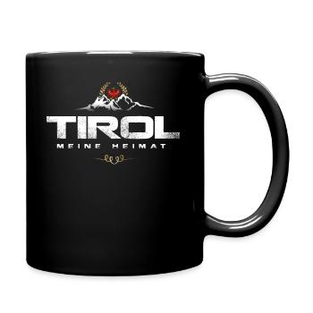 Tirol Meine Heimat Berge Tiroler Adler Wappen - Tasse einfarbig - Schwarz - Rechts