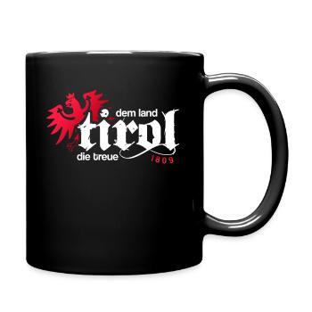Dem Land Tirol die Treue! Tiroler Adler Wappen - Tasse einfarbig - Schwarz - Rechts