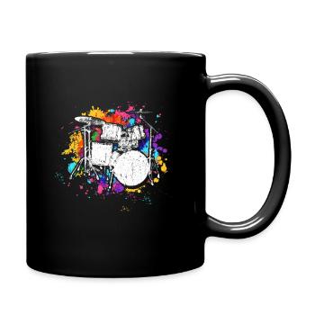 Schlagzeuger Tshirt für Drummer Musiker Rock Bass - Tasse einfarbig - Schwarz - Rechts