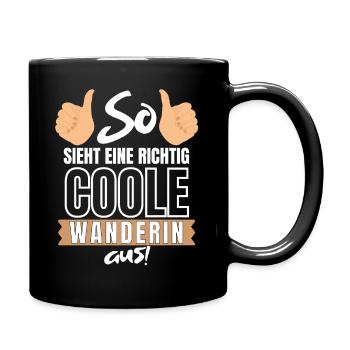 SO SIEHT EINE COOLE WANDERIN AUS! WANDERN & - Tasse einfarbig - Schwarz - Rechts
