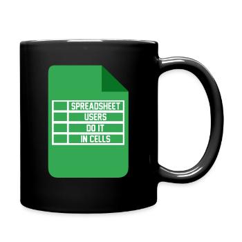Les utilisateurs de feuilles de calcul le font dans les cellules Comptable Excel - Mug uni - noir - Droite