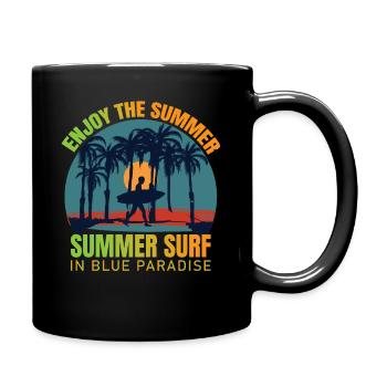 Surfer Surfboard Vintage Summer Surf - Full Colour Mug - black - Right