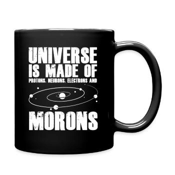 Univers à partir de protons neurones électrons morons - Mug uni - noir - Droite