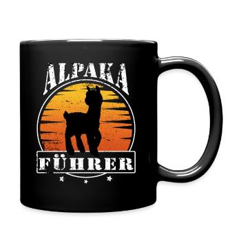 Alpaka Wanderung Wanderer wandern - Tasse einfarbig - Schwarz - Rechts