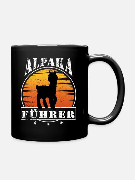 Alpaka Wanderung Wanderer wandern - Tasse einfarbig - Schwarz