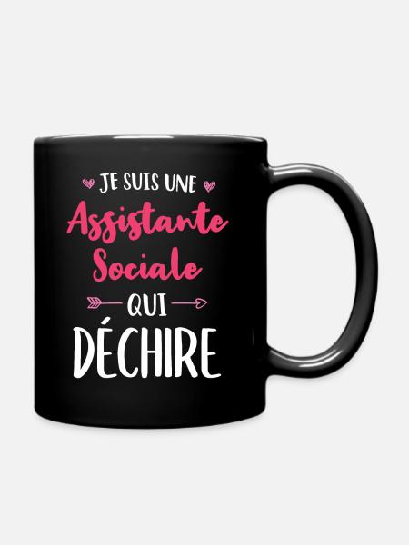 Je Suis Une Assistante Sociale Qui Déchire - Mug uni - noir