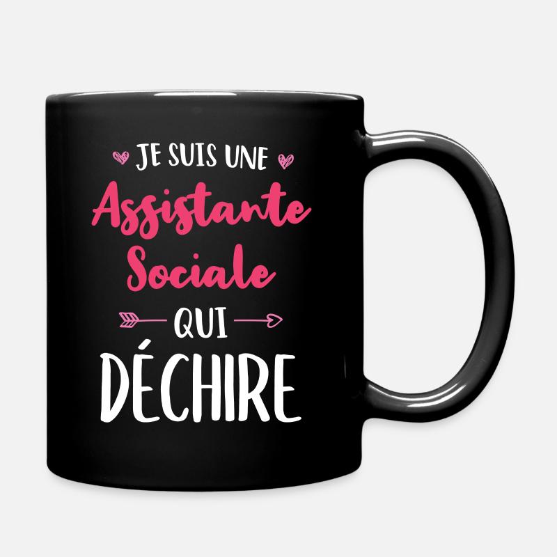 Je Suis Une Assistante Sociale Qui Déchire - Mug uni - noir