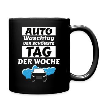 auto waschtag - Tasse einfarbig - Schwarz - Rechts