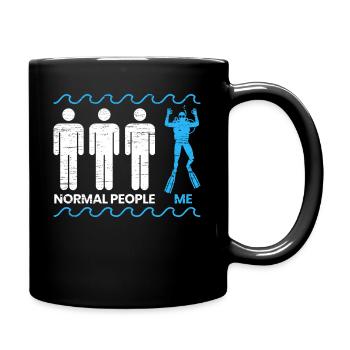 Normale Menschen mich lustige Tauchen Aquaholic - Tasse einfarbig - Schwarz - Rechts