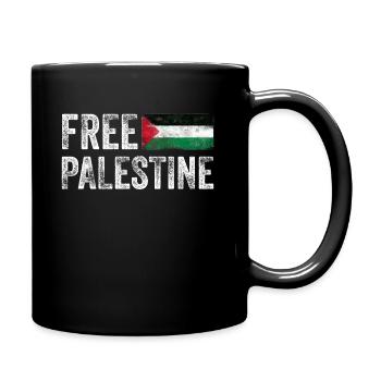 Free Palestine Support Free Palestine Flag - Full Colour Mug - black - Right