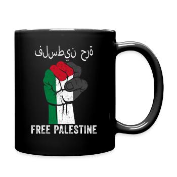 Free Palestine Support Free Palestine Flag - Full Colour Mug - black - Right