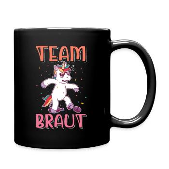 Team Braut Junggesellinnenabschied Party Geschenk - Tasse einfarbig - Schwarz - Rechts