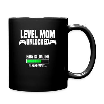 Level Mom unlocked - Tasse einfarbig - Schwarz - Rechts