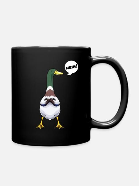 Sture Laufente Laufenten Nein lustig Geschenk - Tasse einfarbig - Schwarz