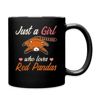 Roter Panda - Tasse einfarbig - Schwarz - Rechts