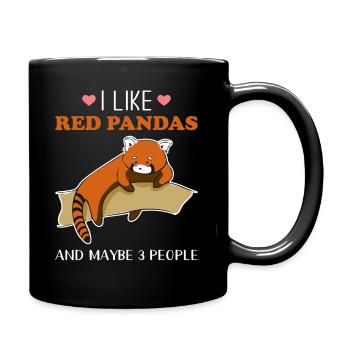 Roter Panda - Tasse einfarbig - Schwarz - Rechts