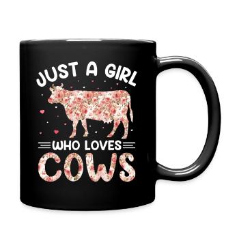 J’aime les vaches - Mug uni - noir - Droite