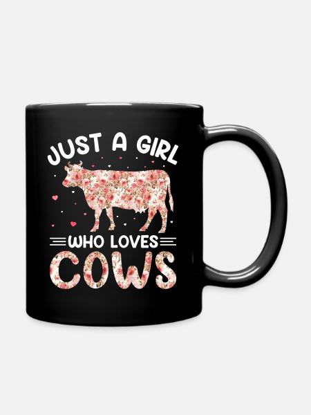 I love cows - Full Colour Mug - black