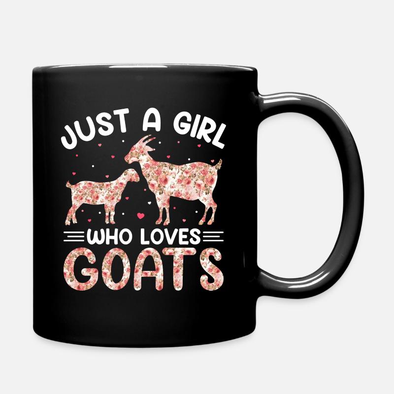 I love goats - Full Colour Mug - black