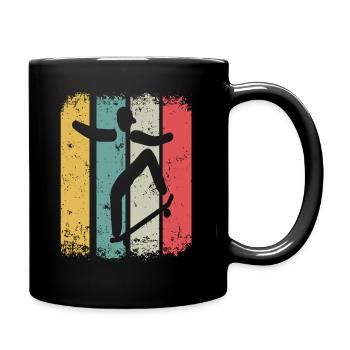 Retro Skateboarder Skateboard Skater Skateboarding - Full Colour Mug - black - Right