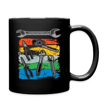 Plant mechanic, plumber, plumbing, gas - Full Colour Mug - black - Right
