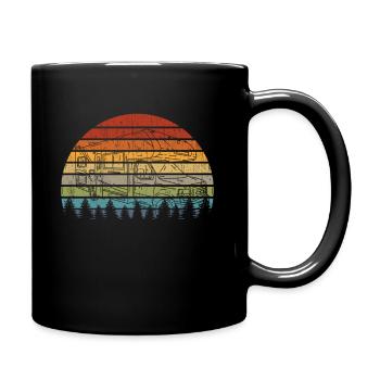 RV Sunset Recreational Vehicle Retro RV Life - Full Colour Mug - black - Right
