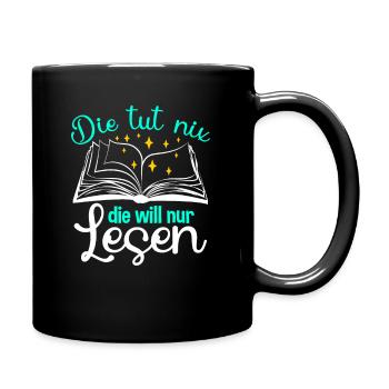Le rat de lecture veut juste lire - Mug uni - noir - Droite
