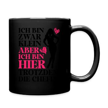 Beste Chefin Sprüche Spruch Klein Aber Bin Die Che - Tasse einfarbig - Schwarz - Rechts