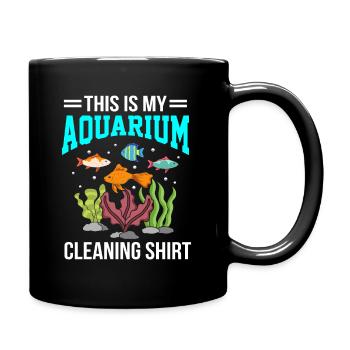 Aquarium Fisch Keeper Geschenk - Tasse einfarbig - Schwarz - Rechts