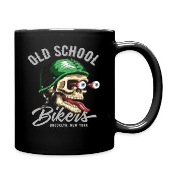 Oldschool Biker cool biker - Full Colour Mug - black - Right