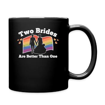 LGBTQ Lesbische Braut Hochzeit Bisexuell Geschenk - Tasse einfarbig - Schwarz - Rechts