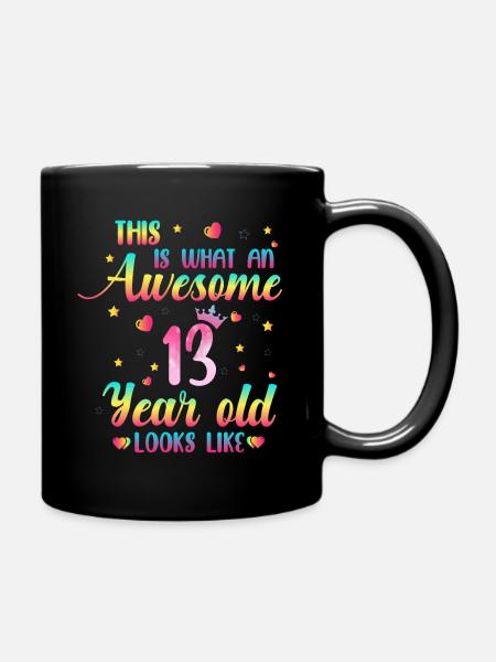 13e anniversaire de la fille de la 13e, 13 ans Old Girl Gifts - Mug uni - noir