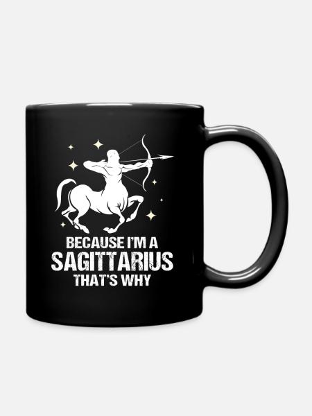 Sternzeichen Schütze - Tasse einfarbig - Schwarz