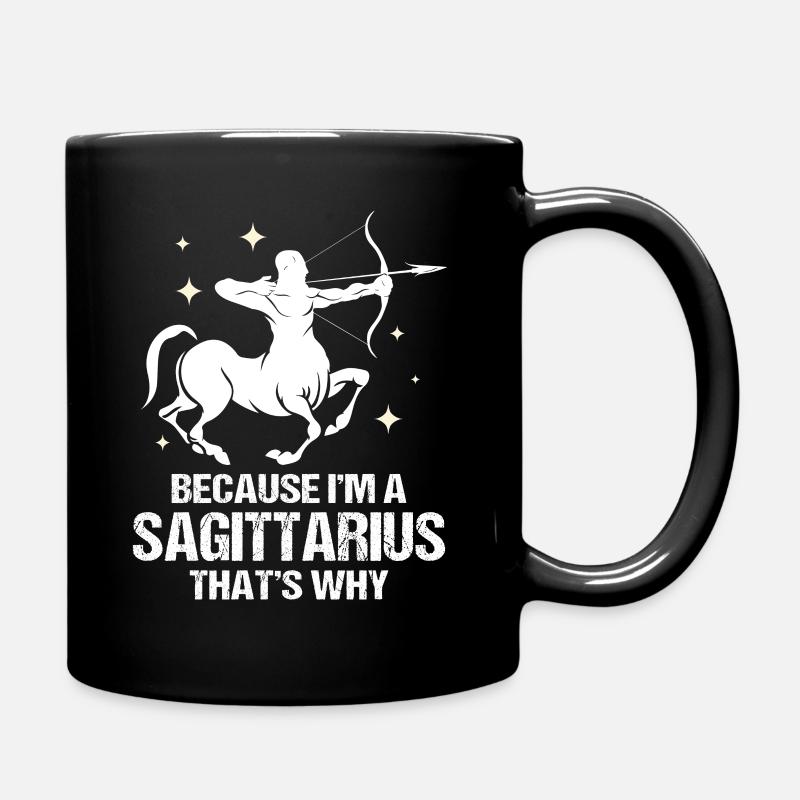 Sternzeichen Schütze - Tasse einfarbig - Schwarz