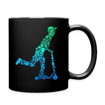 Scooter Roller Stunt for Kids - Full Colour Mug - black - Right