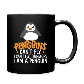 Penguins Can't Fly I Can't Fly I Am A Penguin - Full Colour Mug - black - Right