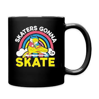 Skaters Gonna Skate Roller Skating Rollerblades - Full Colour Mug - black - Right