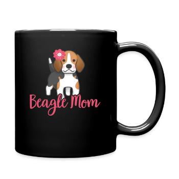 Beagle Mom dog owner mistress gift - Full Colour Mug - black - Right