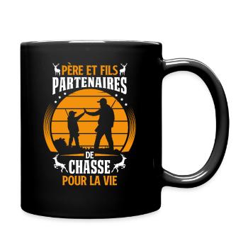Père et Fils Partenaires De Chasse - Mug uni - noir - Droite