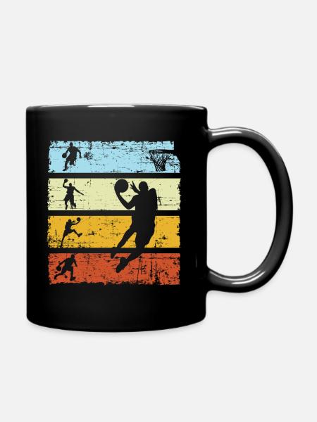 Vintage Retro Basketball Basketballer Geschenk - Tasse einfarbig - Schwarz
