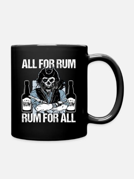 Rum Piratenflagge - Tasse einfarbig - Schwarz
