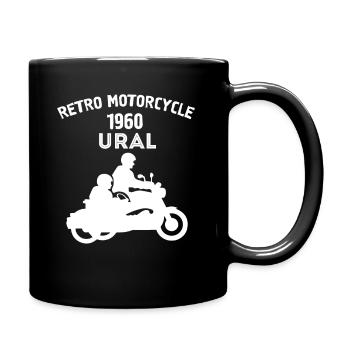Retro motorcycle ural bike gift - Full Colour Mug - black - Right