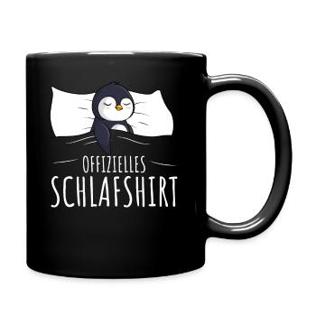 Offizielles Schlafshirt Pinguin Schlafen - Tasse einfarbig - Schwarz - Rechts