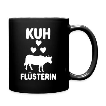 Kuhflüsterin Bauer mit Kuhherde Kuhliebe - Tasse einfarbig - Schwarz - Rechts