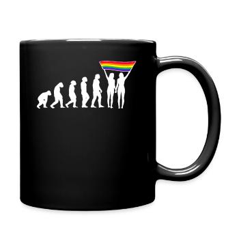 LGBTQ evolution lesbian pride lesbian flag - Full Colour Mug - black - Right