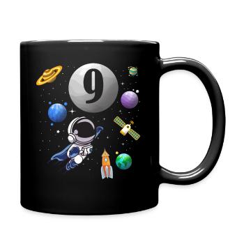 9th birthday 9 years astronaut space space - Full Colour Mug - black - Right