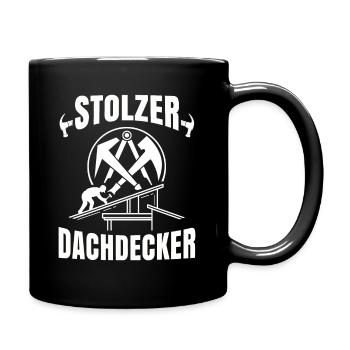 Dachdecker - Tasse einfarbig - Schwarz - Rechts