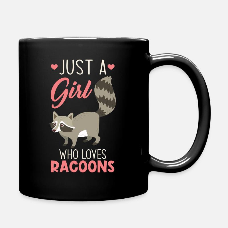 Waschbär niedlich - Tasse einfarbig - Schwarz