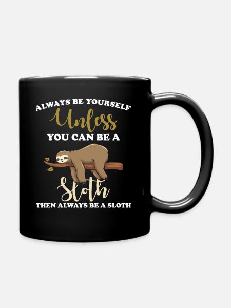 sloth - Full Colour Mug - black